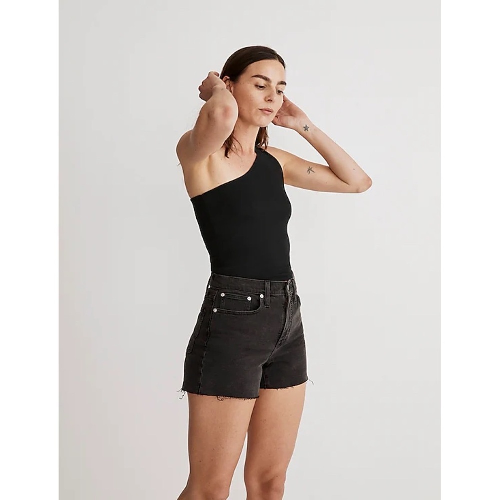 Madewell Womens Denim Shorts 31 Black High Rise Cutoff K6156 Grunge Casual Basic